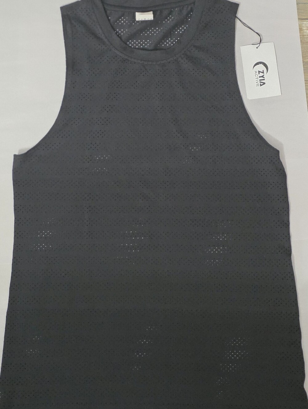 Ziva Active Women’s Black Perforated Tank Top